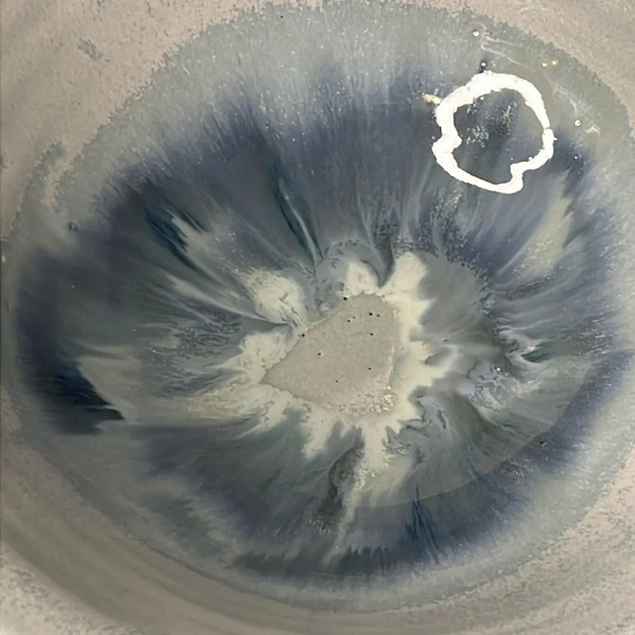 Crystalline Blue Stoneware Pottery Signed Berry Fruit Bowl 8'' - Picture 3 of 7